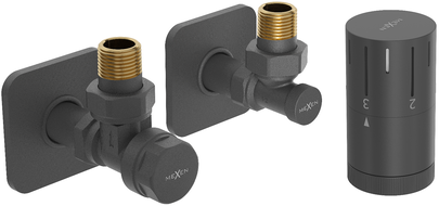 Mexen G05 Eck-Thermostatventil-Set mit S-Abdeckung, Anthrazit - W901-958-909-66