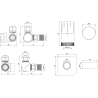 Mexen G05 Thermostat-Set axial mit S-Verkleidung, schwarz - W903-958-909-70