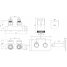 Mexen G05 Winkelförmiges Thermostat-Set mit Abdeckung S, Duplex, DN50, weiß - W907-958-910-20