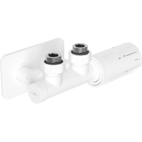 Mexen G05 Winkelförmiges Thermostat-Set mit Abdeckung S, Duplex, DN50, weiß - W907-958-910-20