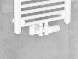 Mexen G05 Thermostatset Winkel/Gerade mit Abdeckung S, Duplex, DN50, weiß - W908-958-910-20