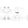 Mexen G05 Thermostatset Winkel/Gerade mit Abdeckung S, Duplex, DN50, weiß - W908-958-910-20