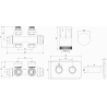 Mexen G05 Thermostat-Set, Eck-/Gerade-Ausführung mit Abdeckung S, Duplex, DN50, Gold - W908-958-910-50