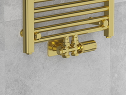 Mexen G05 Thermostat-Set, Eck-/Gerade-Ausführung mit Abdeckung S, Duplex, DN50, Gold - W908-958-910-50