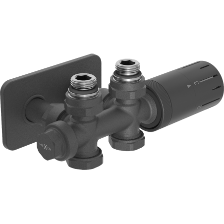 Mexen G05 Thermostat-Set, Eck-/Geradausführung mit Verkleidung S, Duplex, DN50, Anthrazit - W908-958-910-66