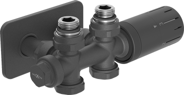 Mexen G05 Thermostat-Set, Eck-/Geradausführung mit Verkleidung S, Duplex, DN50, Anthrazit - W908-958-910-66