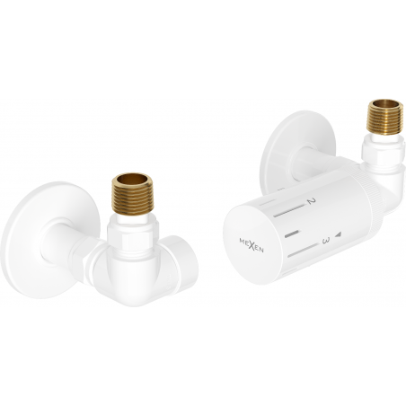 Mexen G05 axiales Thermostat-Set mit Rosette R, weiß - W903-958-904-20
