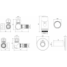 Mexen G00 Thermostat-Set, axial mit Abdeckung R, weiß - W903-900-904-20