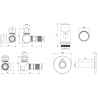 Mexen G00 Thermostat-Set axial mit R-Abdeckung, schwarz - W903-900-904-70