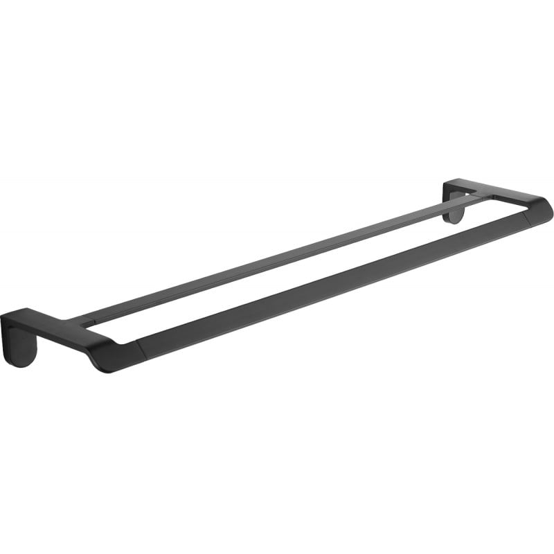 Mexen Lea doppelter Handtuchhalter, schwarz - 7026025-70