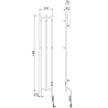 Mexen Pino elektrischer Heizkörper mit Handtuchhaltern 1405 x 242 mm, 200 W, schwarz - W301-1405-242-00-70