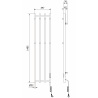 Mexen Pino elektrischer Heizkörper mit Handtuchhaltern 1405 x 347 mm, 250 W, schwarz - W301-1405-347-00-70