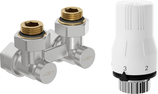Mexen G02 Thermostat-Set, Zwei-Rohr DN50, Eckversion 1/2"x16 mm, Nickel - W911-016-928-01