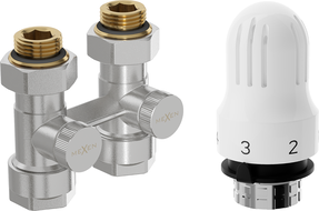 Mexen G04 Thermostatset zweirohrig DN50, gerade 1/2"x16 mm, Nickel - W912-016-948-01