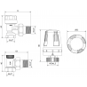 Mexen G01 thermostatisches Set, Winkel, Nickel - W913-012-918-01