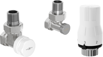 Mexen G02 Thermostat-Set, Winkelform, Nickel - W913-012-928-01
