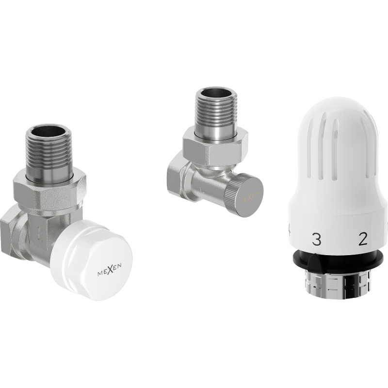 Mexen G04 Thermostatset, Winkelausführung, Nickel - W913-012-948-01