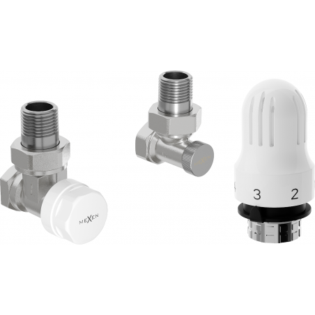 Mexen G04 Thermostatset, Winkelausführung, Nickel - W913-012-948-01