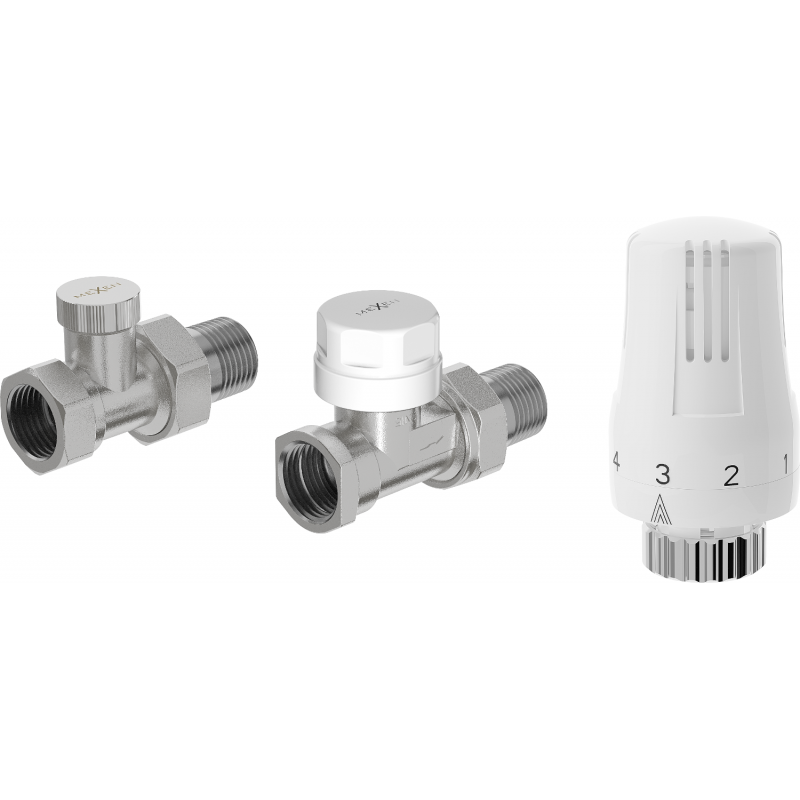 Mexen G01 Thermostat-Set gerade, Nickel - W914-012-918-01