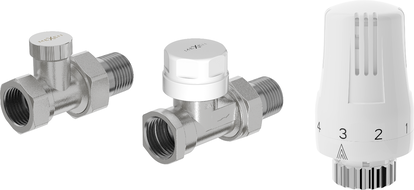Mexen G01 Thermostat-Set gerade, Nickel - W914-012-918-01