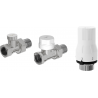 Mexen G02 Thermostat-Set gerade, Nickel - W914-012-928-01
