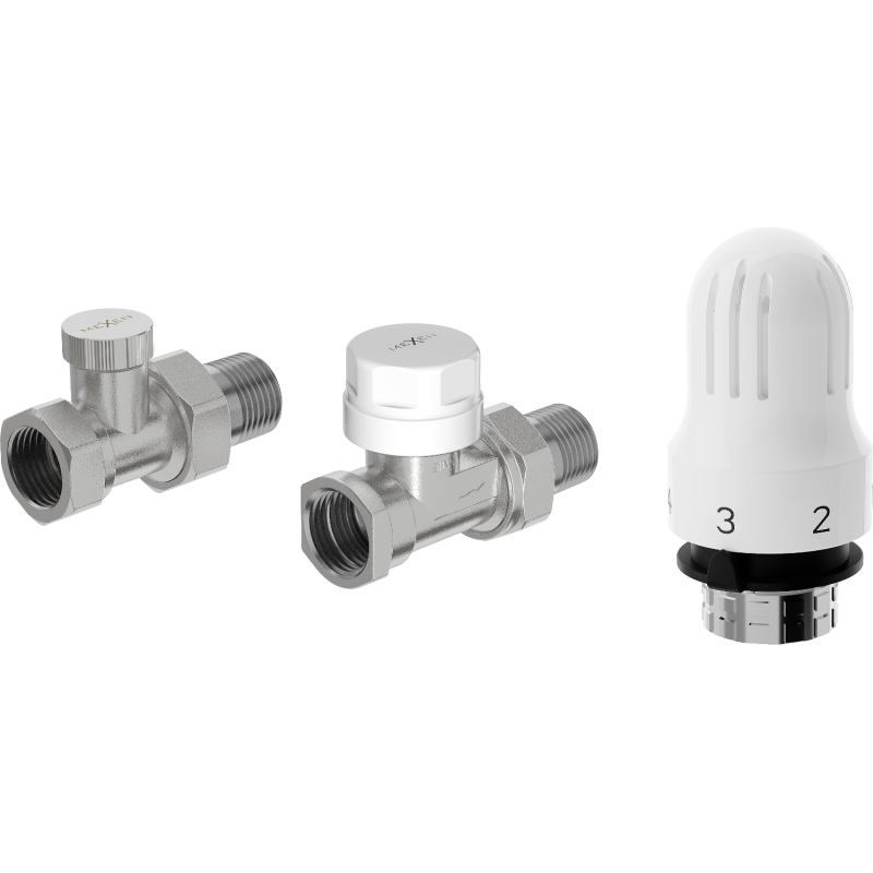 Mexen G04, gerades Thermostat-Set, Nickel - W914-012-948-01