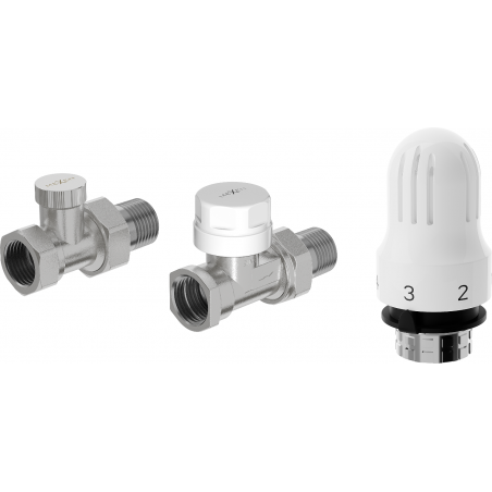 Mexen G04, gerades Thermostat-Set, Nickel - W914-012-948-01