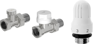 Mexen G04, gerades Thermostat-Set, Nickel - W914-012-948-01