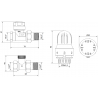 Mexen G04, gerades Thermostat-Set, Nickel - W914-012-948-01
