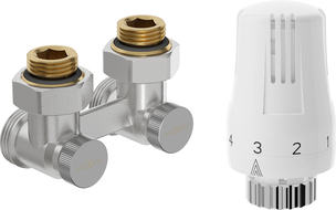 Mexen G01 thermostatisches Zweirohr-Set DN50, Eckform 1/2"x3/4", Nickel - W911-012-918-01