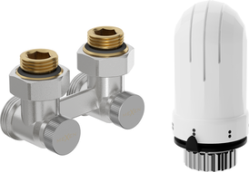 Mexen G03 Zweirohr-Thermostatset DN50, Eckform 1/2"x3/4", Nickel - W911-012-938-01