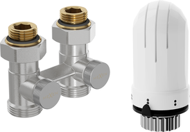 Mexen G03 Thermostat-Set, Zweirohrsystem DN50, gerade 1/2"x3/4", Nickel - W912-012-938-01