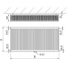 Mexen CC33 Plattenheizkörper 600 x 1800 mm, zentrale untere Anschlüsse, 4202 W, schwarz - W6C33-060-180-70