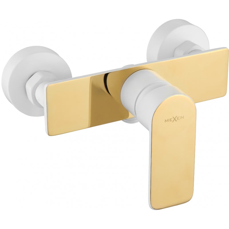Mexen Alfa Duscharmatur, weiß/gold - 745740-25
