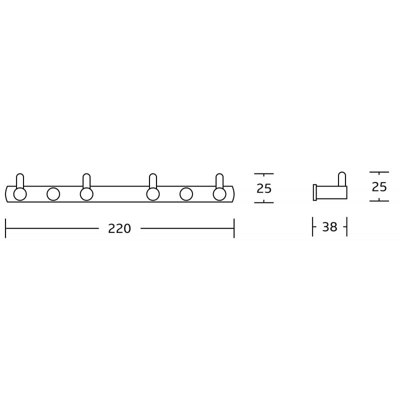Mexen vierfacher Handtuchhaken, schwarz - 709164-70