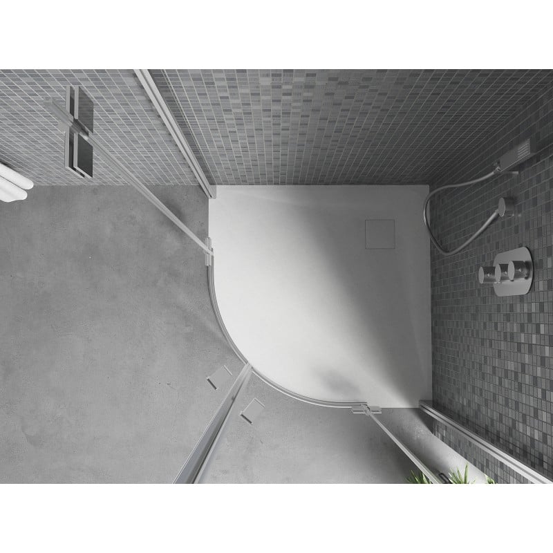 Mexen Bert Duschwanne halbkreisförmig SMC 90 x 90 cm, weiß - 4KR109090