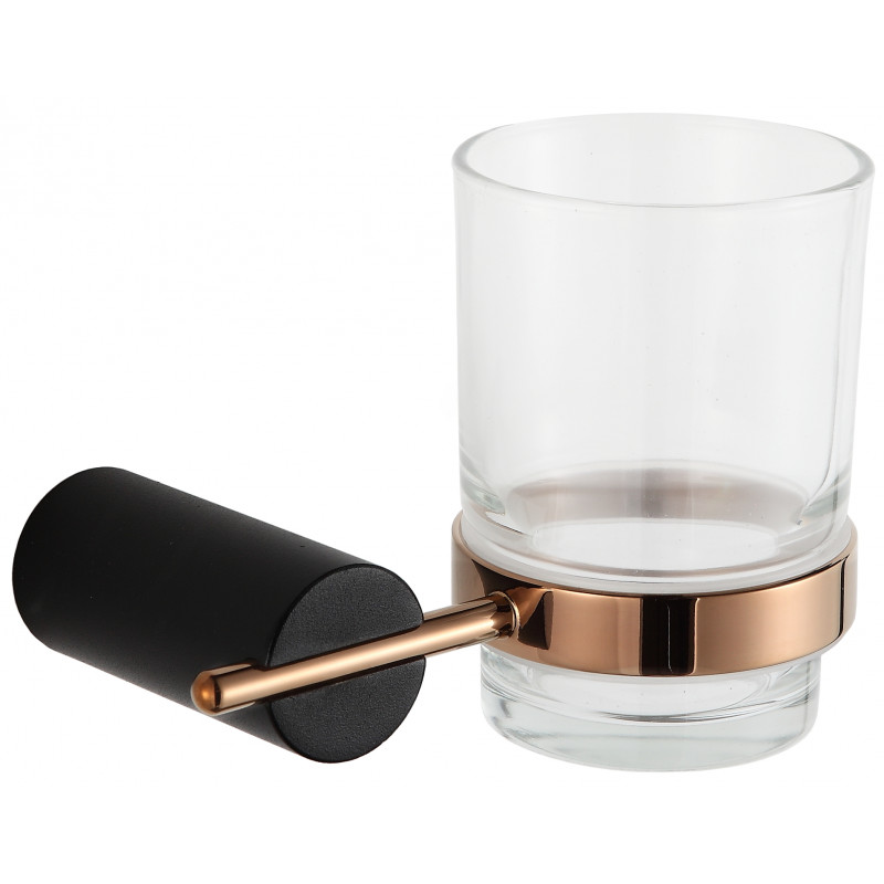 Mexen Aron Zahnputzbecher, Schwarz/Roségold - 7088138-67