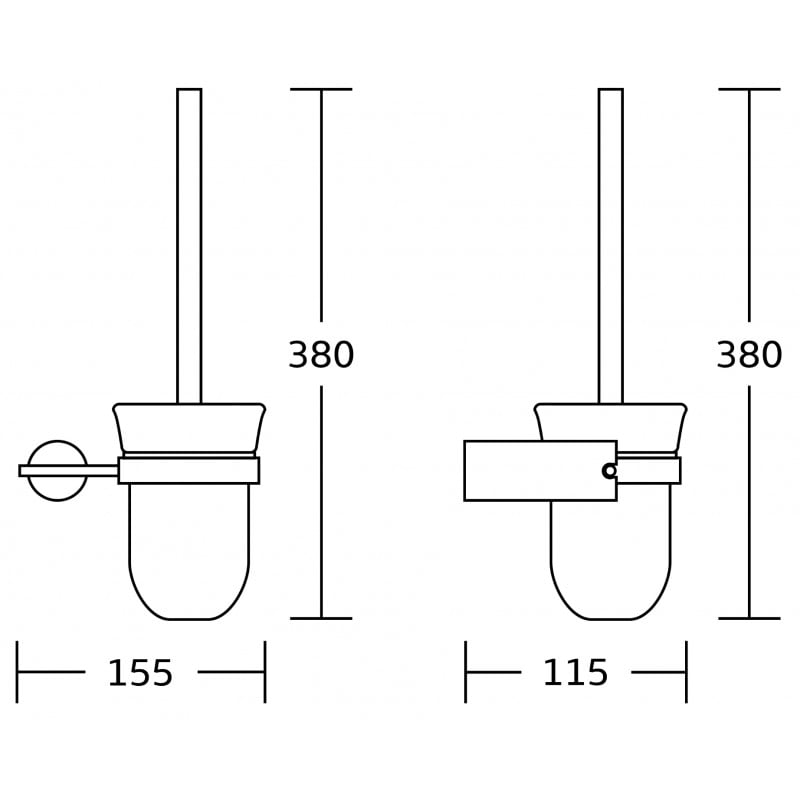 Mexen Aron Toilettenbürste, Schwarz/Roségold - 7088150-67