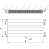 Mexen Line CCL22 Plattenheizkörper 900 x 700 mm, mittlerer unterer Anschluss, 1540 W, schwarz - W6C22L-090-070-70