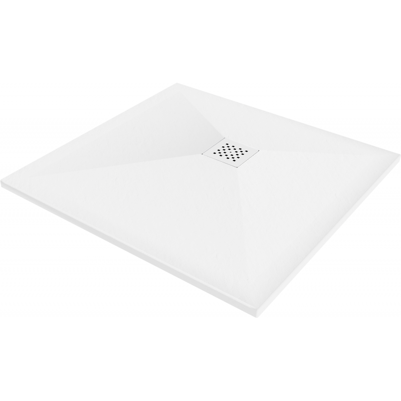Mexen Stone+ quadratische Verbundduschtasse 80 x 80 cm, weiß, weiße Abdeckung - 44108080-W