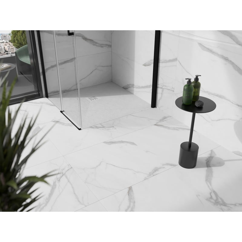 Mexen Stone+ quadratische Verbundduschtasse 80 x 80 cm, weiß, weiße Abdeckung - 44108080-W
