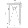 Mexen Stone+ rechteckige Duschwanne aus Verbundwerkstoff 130 x 80 cm, weiß, weiße Abdeckung - 44108013-W