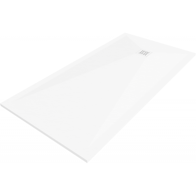 Mexen Stone+ rechteckige Komposit-Duschwanne 180 x 80 cm, weiß, weiße Abdeckung - 44108018-W