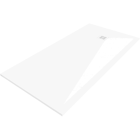Mexen Stone+ rechteckige Verbund-Duschwanne 200 x 80 cm, weiß, weiße Abdeckung - 44108020-W