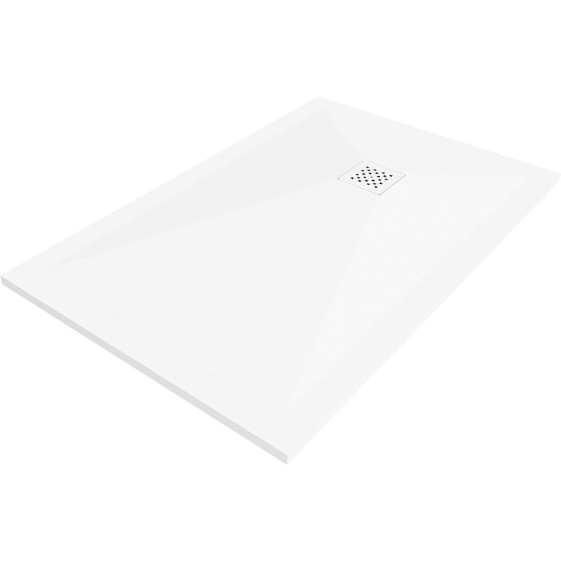 Mexen Stone+ Rechteckige Komposit-Duschwanne 110 x 90 cm, weiß, Abdeckung weiß - 44109011-W