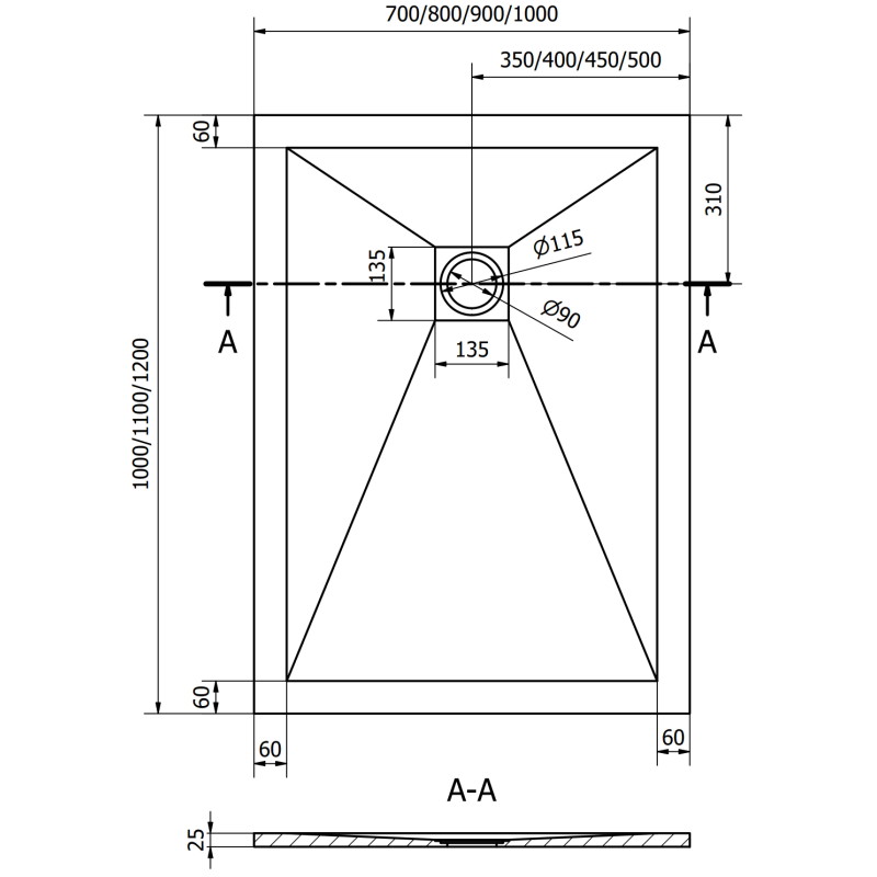 Mexen Stone+ Rechteckige Verbund-Duschwanne 120 x 90 cm, weiß, weiße Abdeckung - 44109012-W