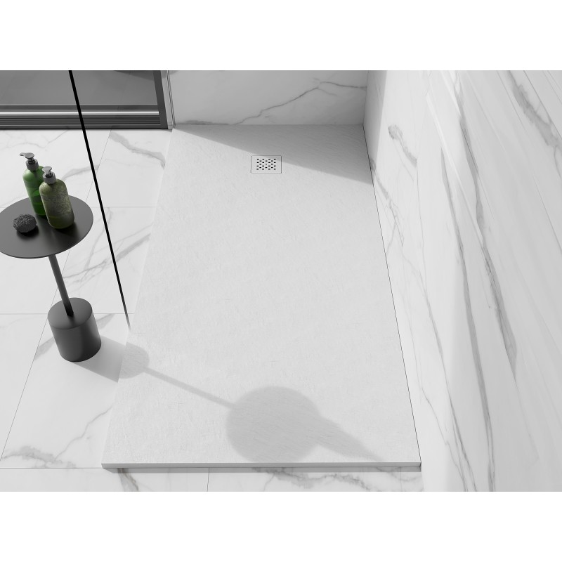 Mexen Stone+ rechteckige Komposit-Duschwanne 180 x 90 cm, weiß, weiße Abdeckung - 44109018-W