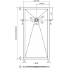 Mexen Stone+ rechteckige Verbund-Duschwanne 160 x 100 cm, weiß, weiße Abdeckung - 44101016-W