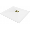 Mexen Stone+ quadratische Duschwanne aus Verbundwerkstoff 100 x 100 cm, weiß, goldene Abdeckung - 44101010-G