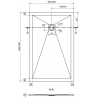 Mexen Stone+ quadratische Komposit-Duschwanne 140 x 100 cm, weiß, goldene Abdeckung - 44101014-G